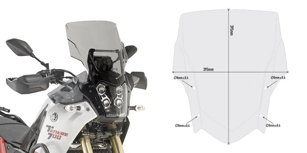 Cupolino fumè Givi D2145S per YAMAHA Tenerè 700 da