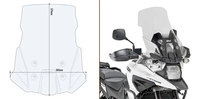 Cupolino alto Givi D3117ST per SUZUKI V-STROM 1050