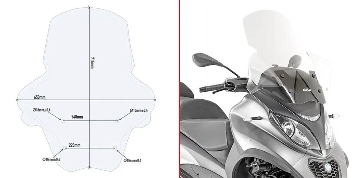 Parabrezza Givi D5613STper PIAGGIO MP3 350-500 Spo