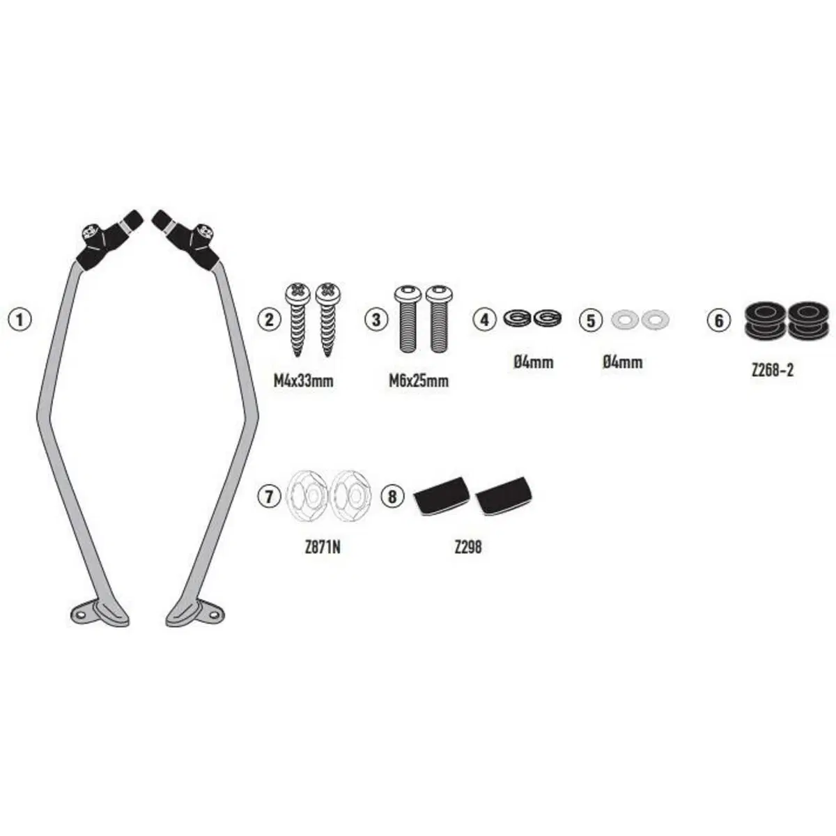 Kit attacchi Givi D6115KIT per KYMCO X-Town 125-30