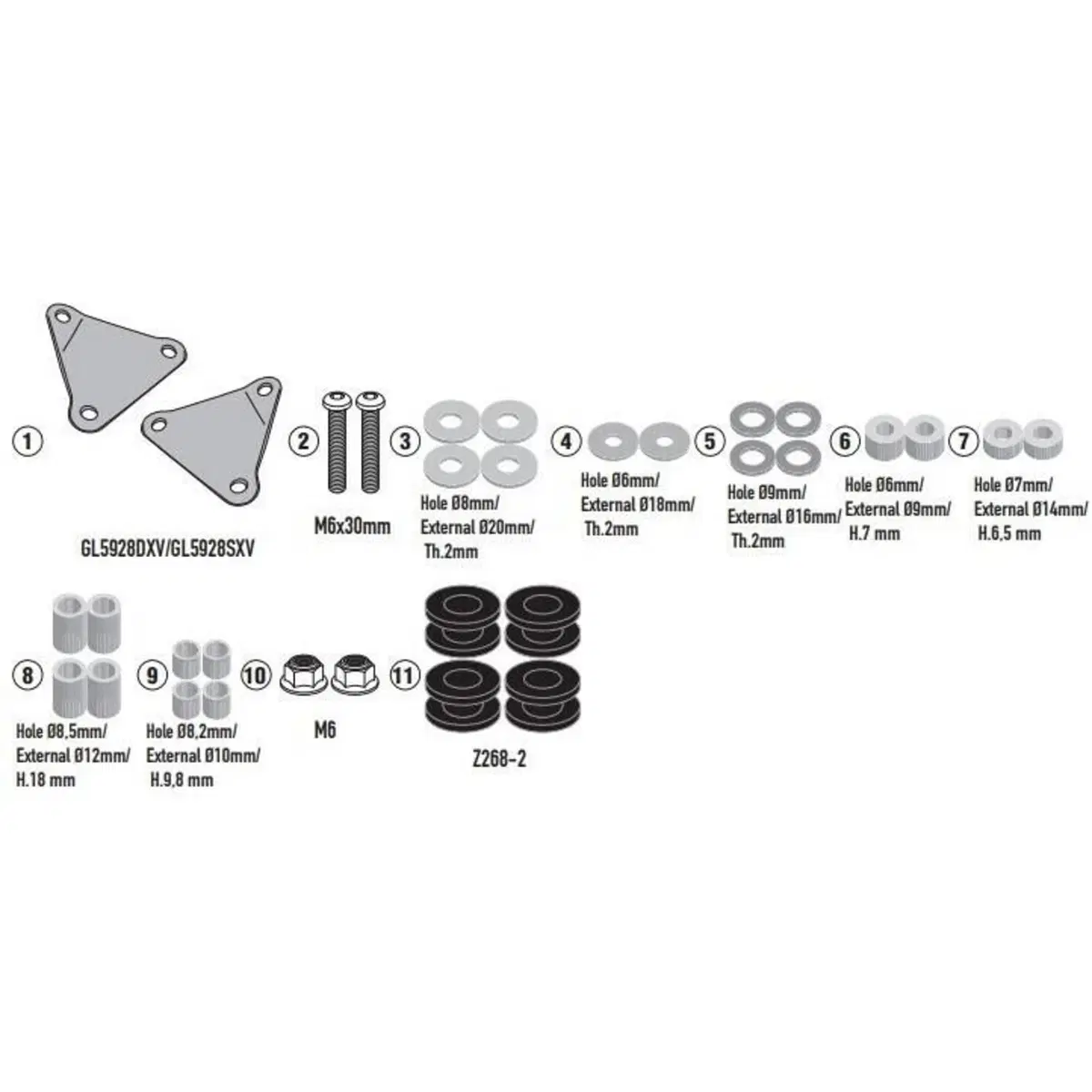 Kit di attacchi Givi D6126KIT per KYMCO Downtown 3