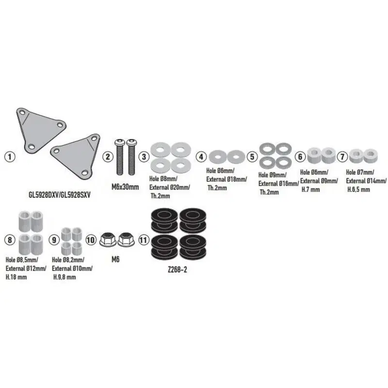 Kit di attacchi Givi D6126KIT per KYMCO Downtown 3