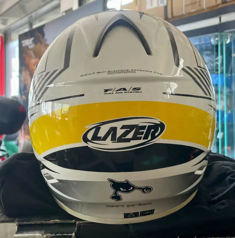 Casco Lazer MX7 Prime Bianco Giallo M (4)