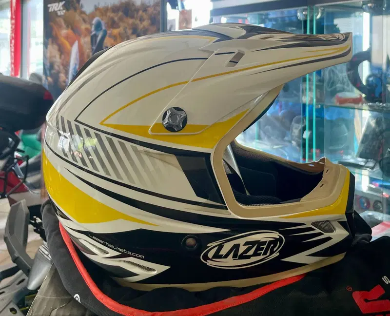 Casco Lazer MX7 Prime Bianco Giallo M (2)