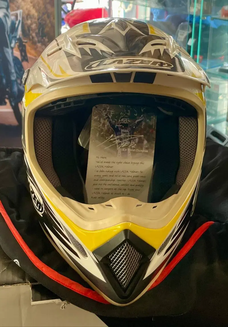 Casco Lazer MX7 Prime Bianco Giallo M (3)