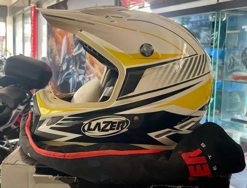 Casco Lazer MX7 Prime Bianco Giallo M