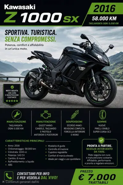 Kawasaki Z 1000 SX ABS (2014 - 16) usata