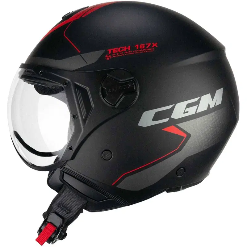 Casco CGM 167X FLO TECH Nero Rosso Matt Taglia S