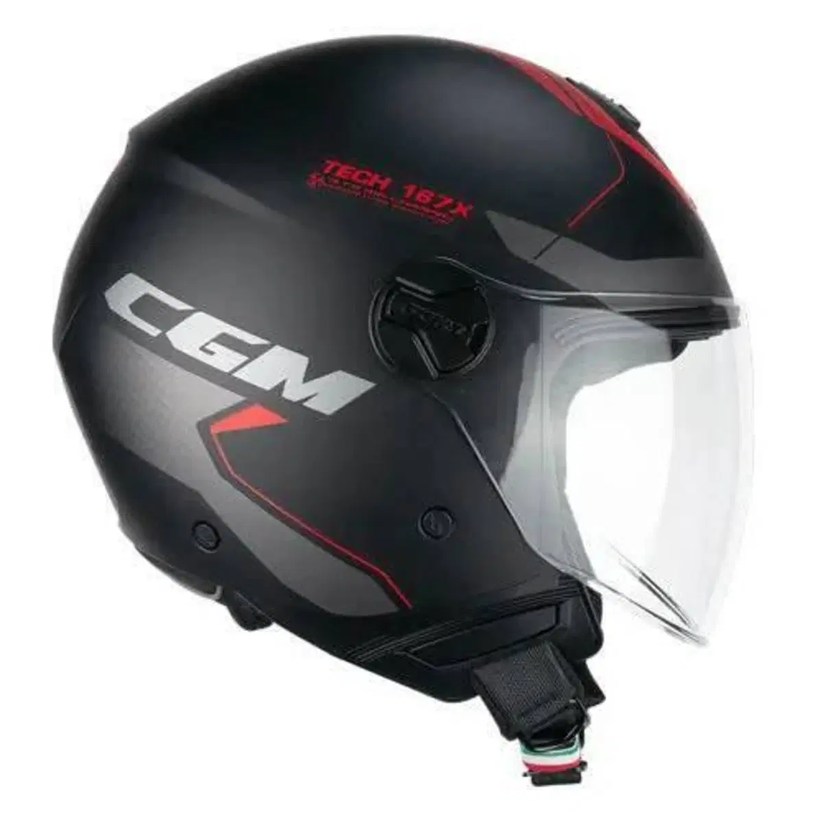 Casco CGM 167X FLO TECH Nero Rosso Matt Taglia L (2)