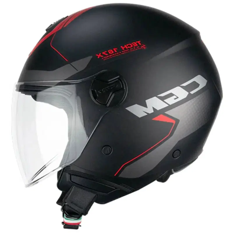 Casco CGM 167X FLO TECH Nero Rosso Matt Taglia L