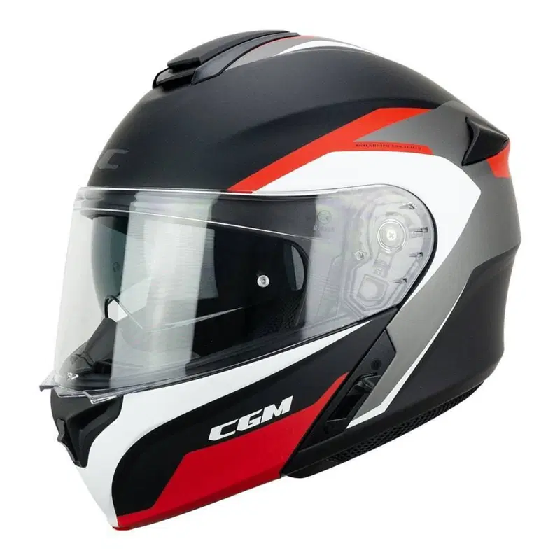 Casco Modulare CGM 568 Ber Nero Rosso Opaco S