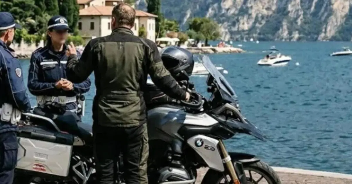 Sposta la moto senza casco...turista multato