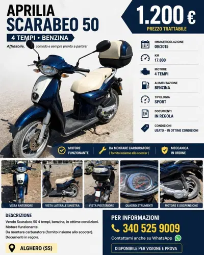 Aprilia Scarabeo 50 4t 4V (2009 - 17) usata