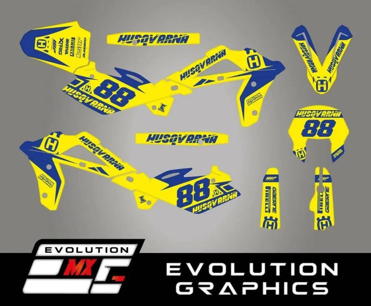 Kit Grafiche Adesivi Husqvarna SM SMR TC TE Crysta Evolution Mx Graphics