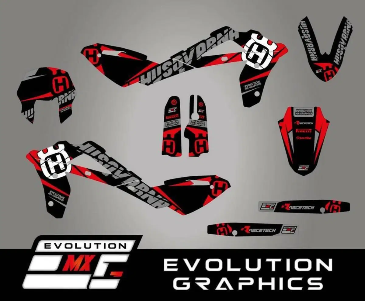 Kit Grafiche Adesivi Husqvarna TC TE Dark 2.0 Crys Evolution Mx Graphics