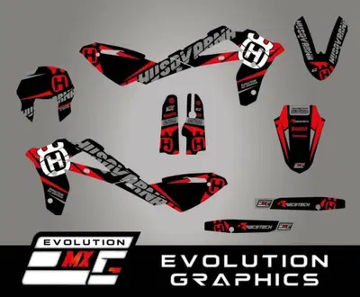 Kit Grafiche Adesivi Husqvarna TC TE Dark 2.0 Crys Evolution Mx Graphics