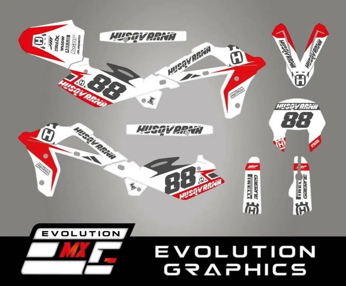 Kit Grafiche Adesivi Husqvarna TC TE A&D Crystal P Evolution Mx Graphics
