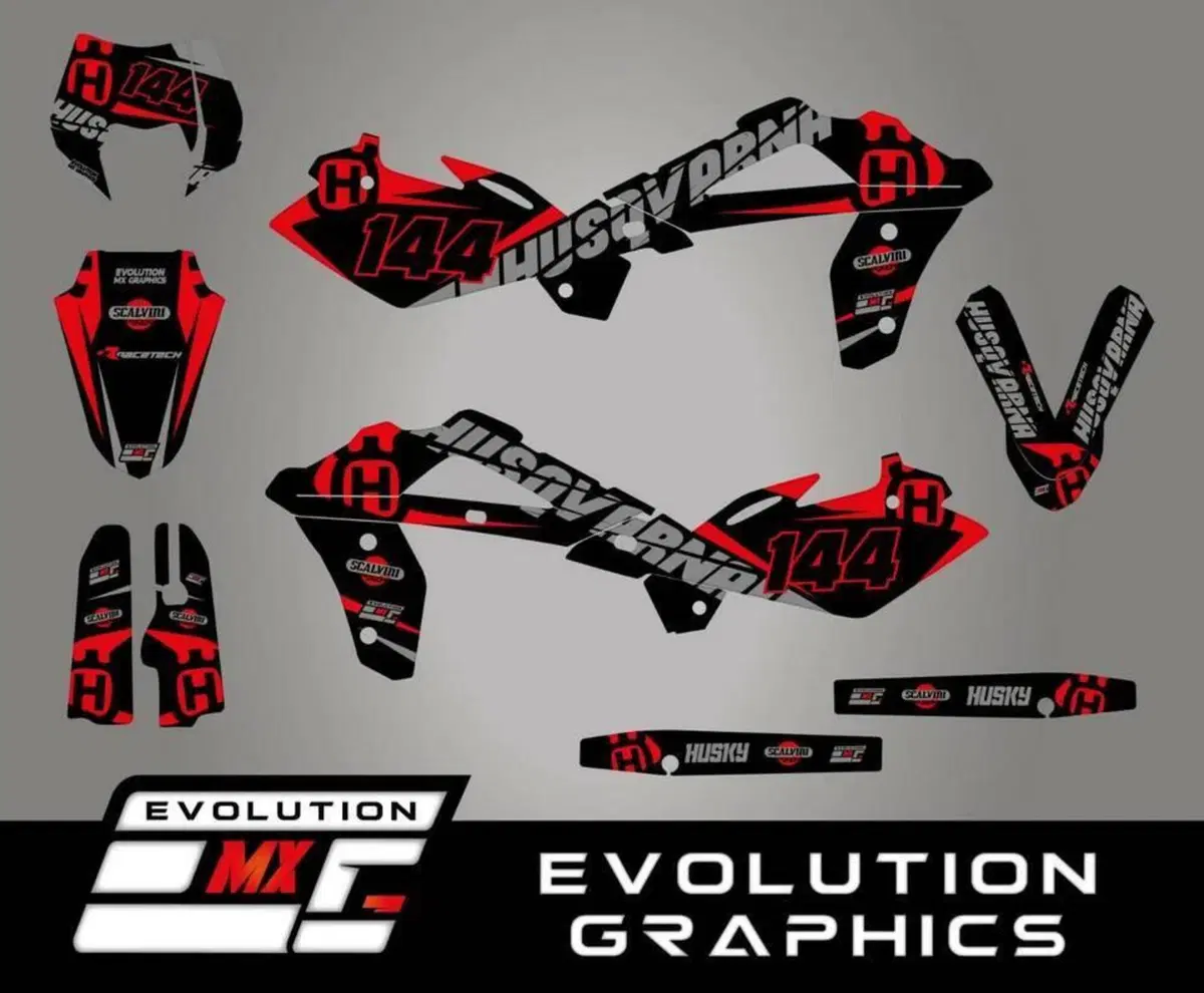 Kit Grafiche Dark Husqvarna SM SMR TC TE 125 250 4 Evolution Mx Graphics