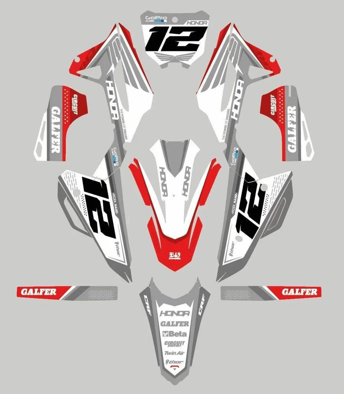 Kit Grafiche Keplar Honda CRF 250 450 2021 2022 Evolution Mx Graphics (2)