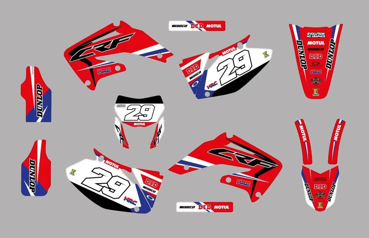 Kit Grafiche Honda CRF450 2002 03 04 Crystal Evolution Mx Graphics
