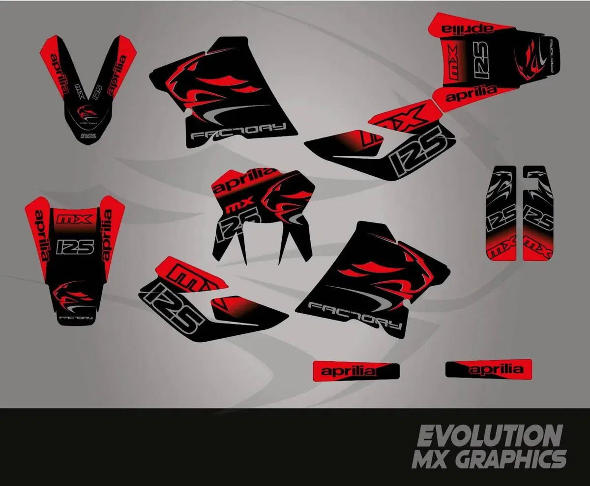 Kit Grafiche Factory Aprilia MX125 2003-2008 Evolution Mx Graphics