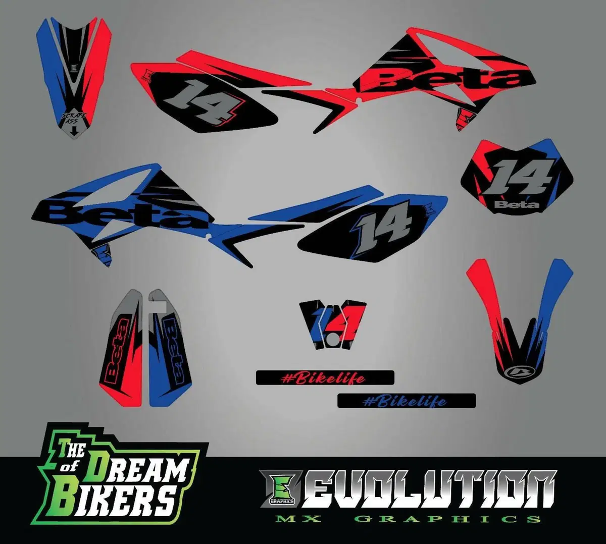 Kit Grafiche 2 Face Beta RR 50 2012-2020 Crystal Evolution Mx Graphics