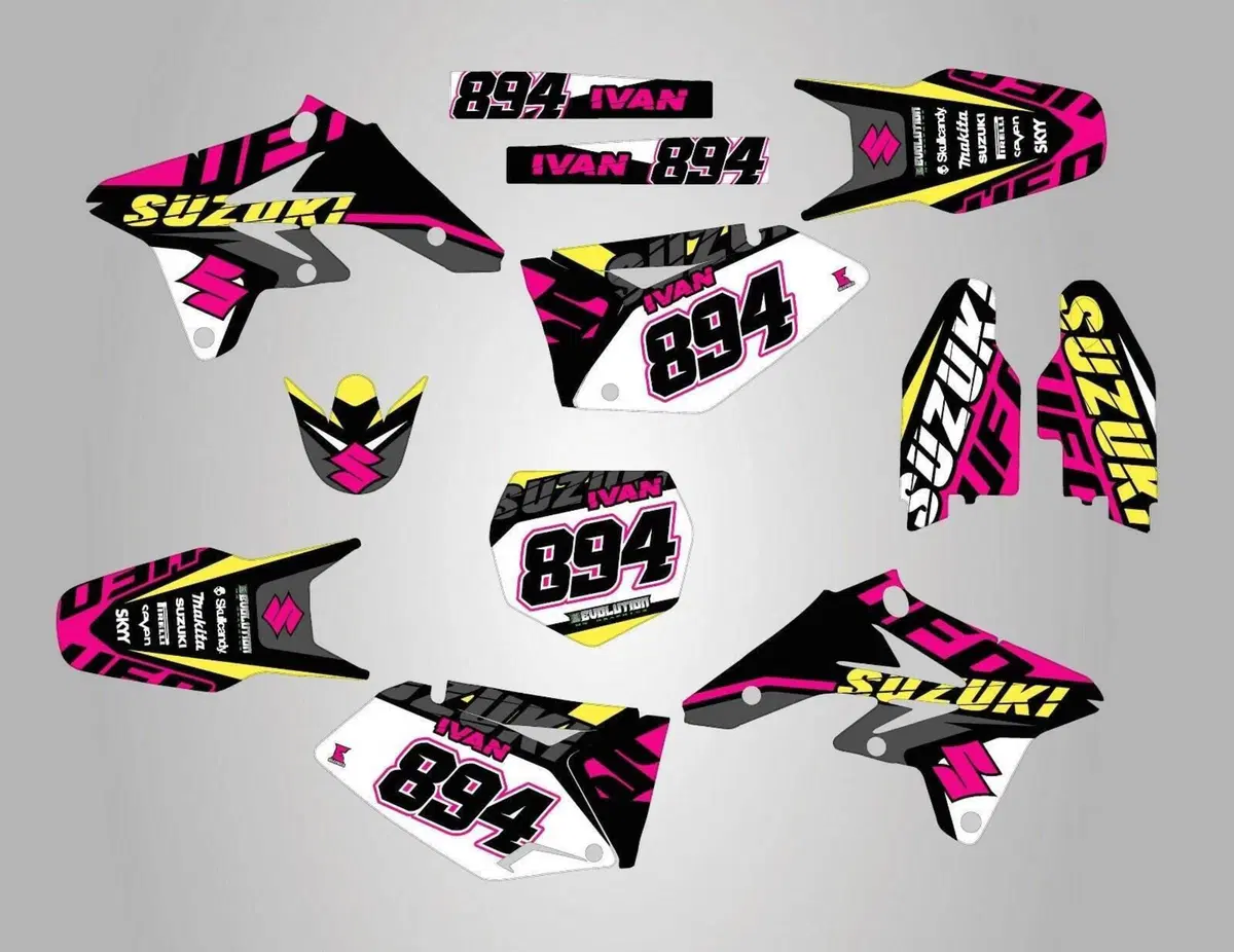 Kit Grafiche Shock Suzuki RMZ 250 2007 2009 Pink Evolution Mx Graphics