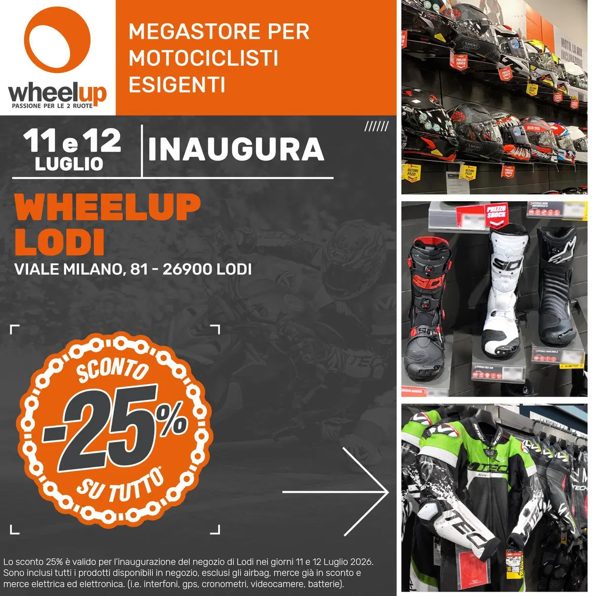 Wheelup apre il negozio numero 60, questo fine settimana a Lodi