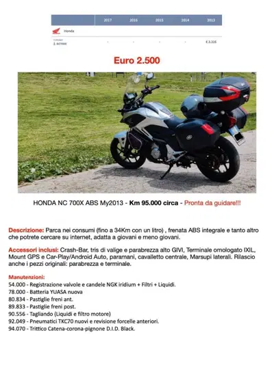 Honda NC700X ABS (2012 - 13) usata
