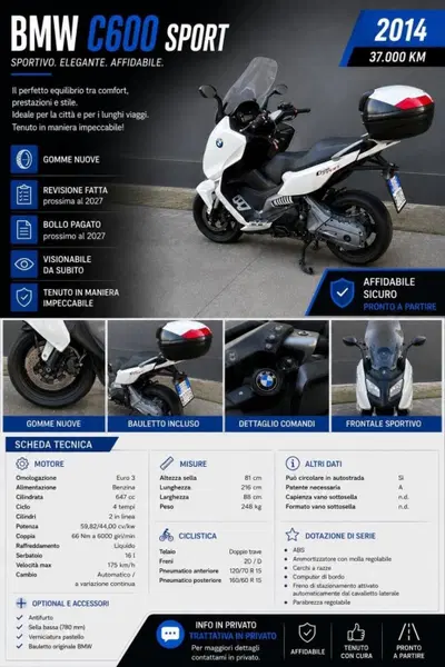 Bmw C 600 Sport (2011 - 15) usata