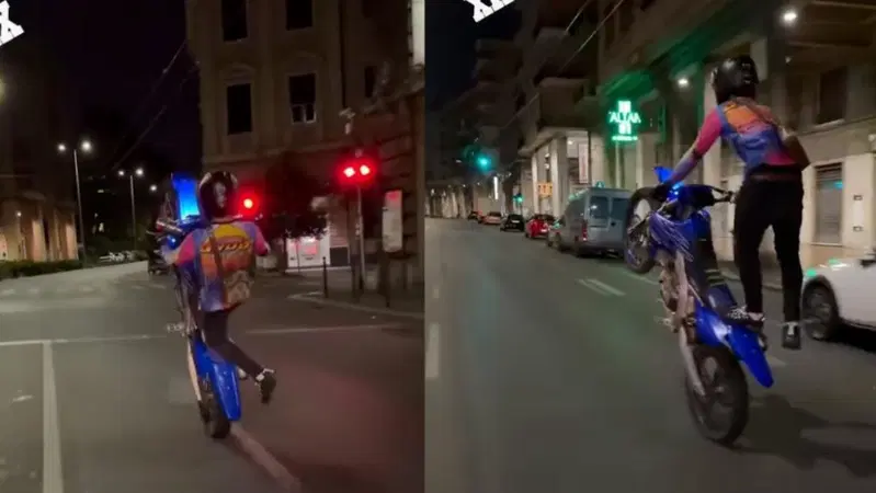 Genova: impenna col rosso, senza targa e posta tutto sui social, indagano i vigili