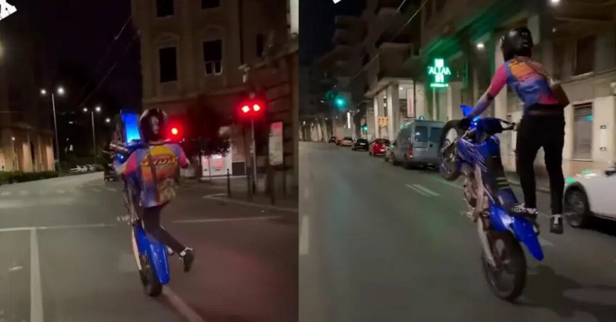 Genova: impenna col rosso, senza targa e posta tutto sui social, indagano i vigili
