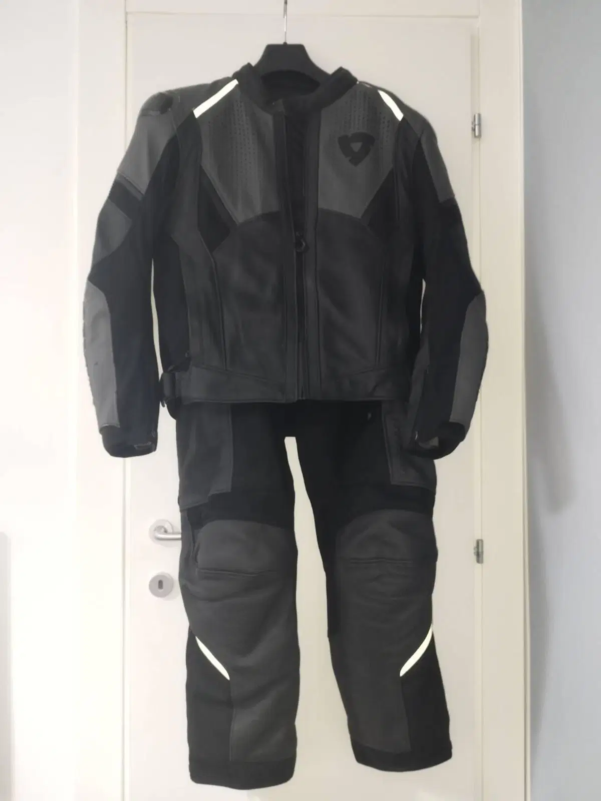 completo pelle MOTO Giacca+ Pantaloni REV'IT!TG 50