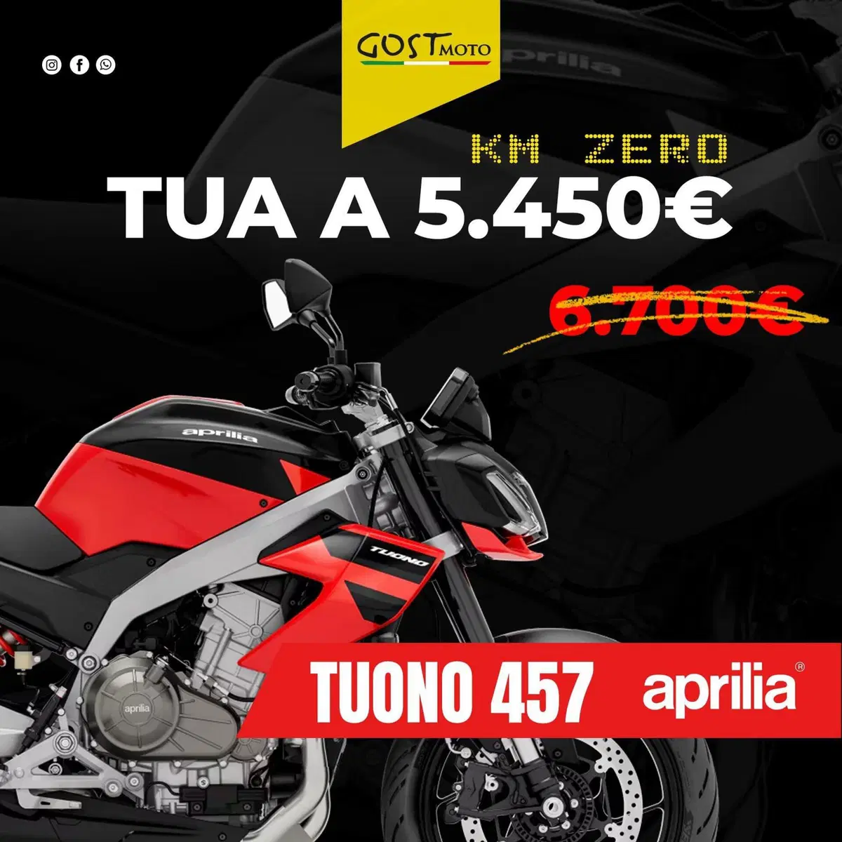 Aprilia Tuono 457 (2025 - 26)
