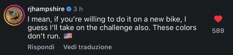 Qui il commento di RJ Hampshire. Senza mezzi termini asserisce a dei nuovi colori per Webb