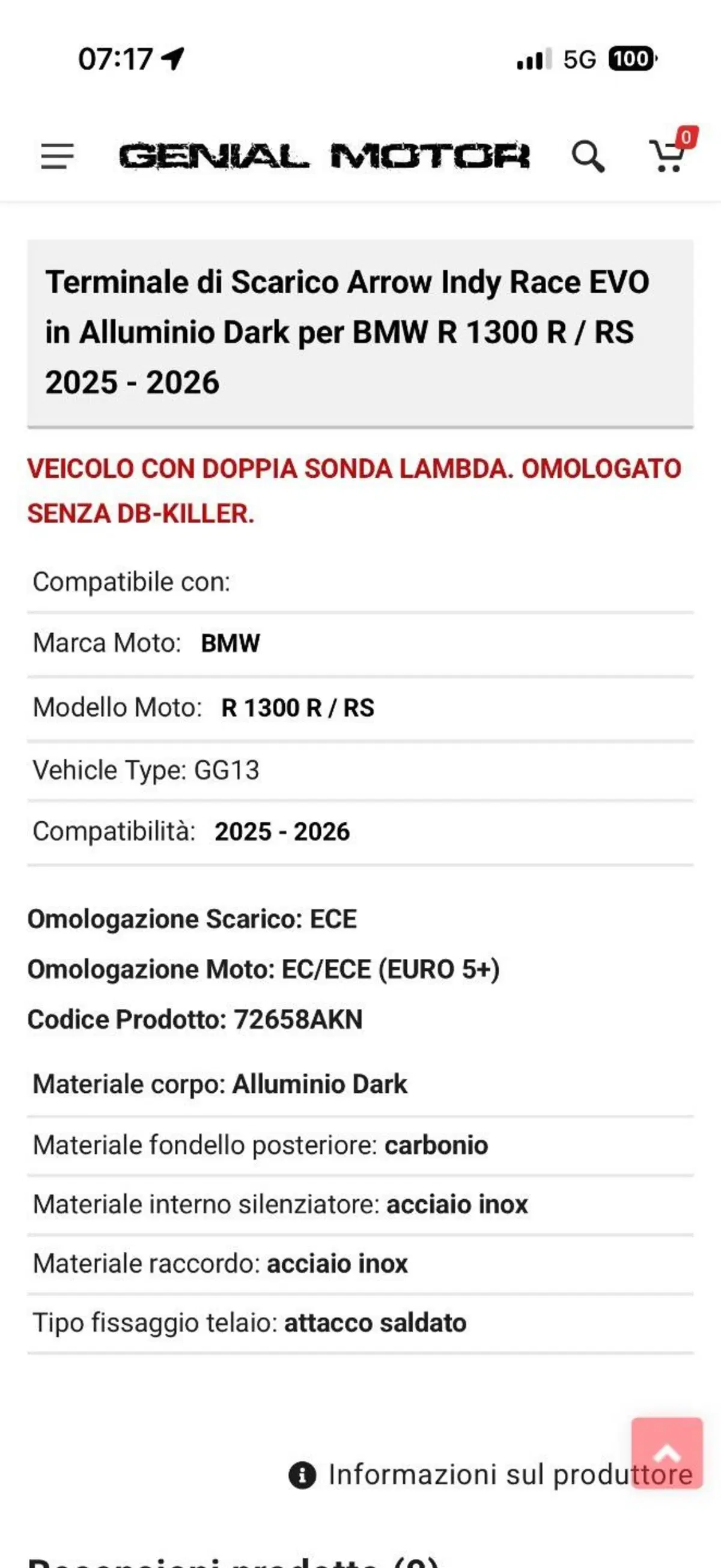 SCARICO ARROW INDY PRO RACE BLACK + ESCUSORE VALVO (8)