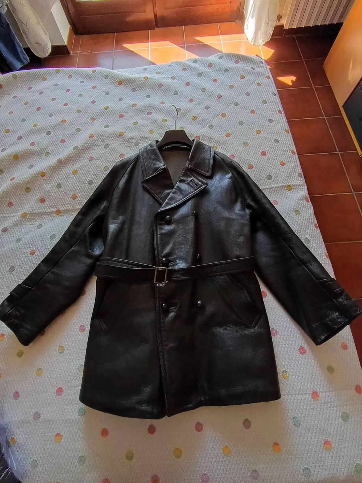 Giacca moto pelle anni 50 Artigianale (3)