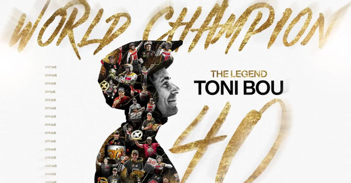 Quaranta e non li dimostra (ma Toni Bou di anni ne ha 39, 40 sono i Mondiali “ad oggi”)!