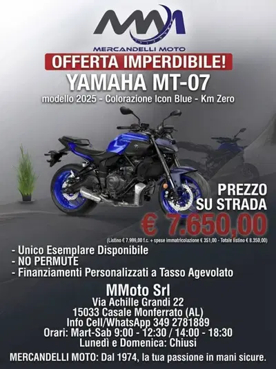 Yamaha MT-07 (2025 - 26) nuova