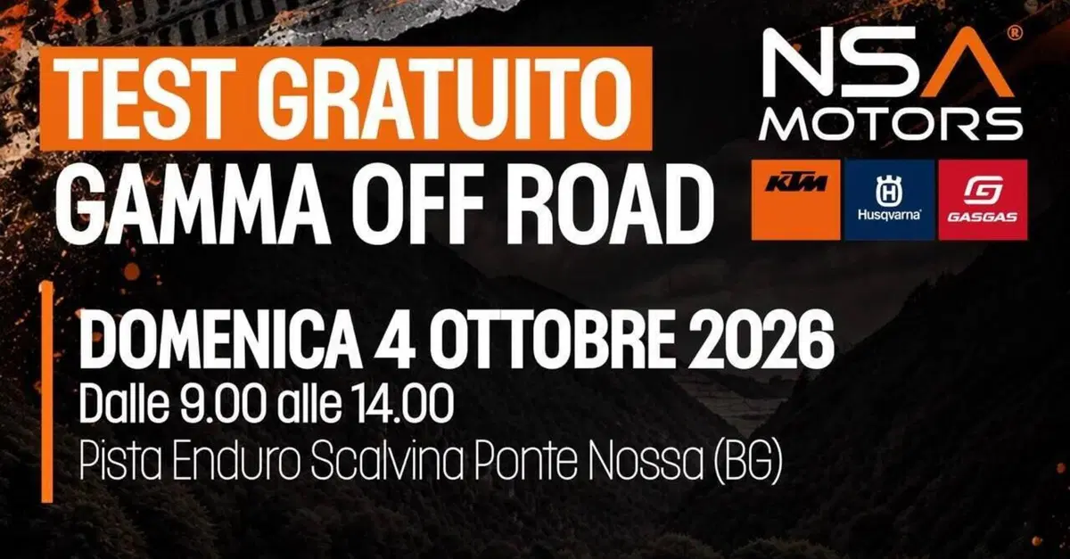 NSA Motors porta in pista la gamma Off Road 2027: domenica 4 ottobre test gratuito KTM e Husqvarna