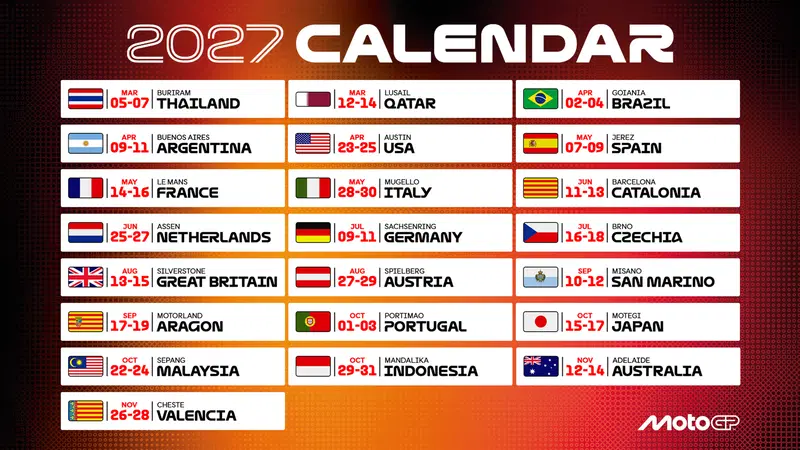 i 22 appuntamenti della stagione 2027