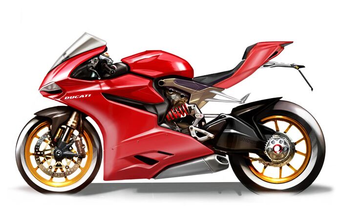 Lo sketch della Panigale 1199