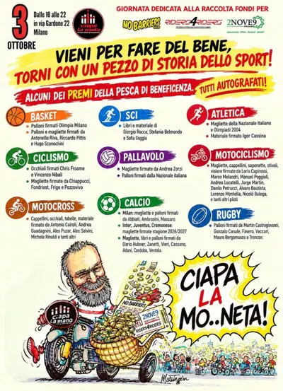 Sabato 3 ottobre giornata benefica Ciapa la Moneta!