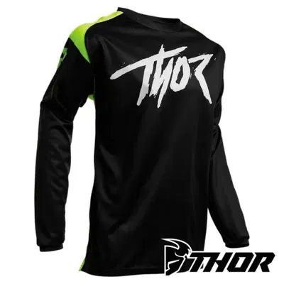 Maglia Motocross Enduro Thor Sector Link Nero Gial