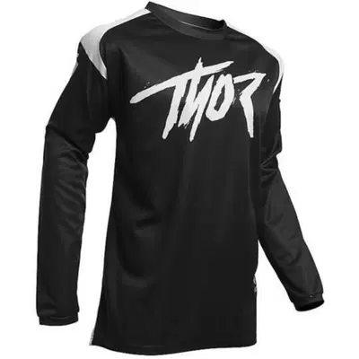 Maglia Motocross Enduro Thor Sector Link Nero Bian