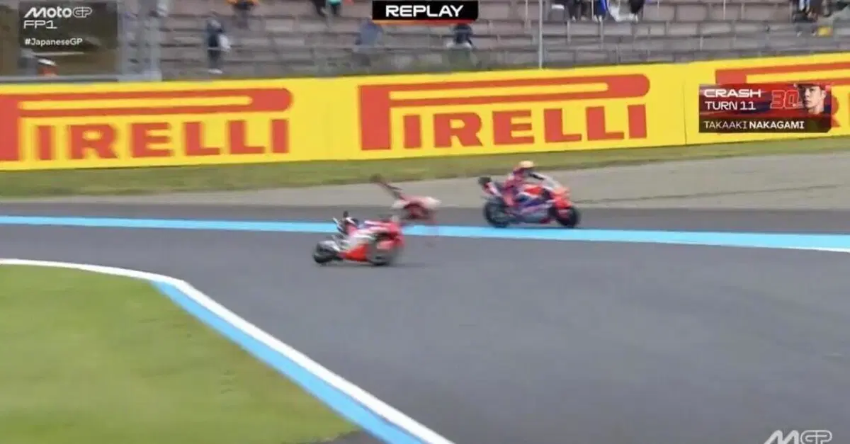 MotoGP, highside nelle FP1 per Takaaki Nakagami, frattura alla clavicola sinistra [VIDEO]