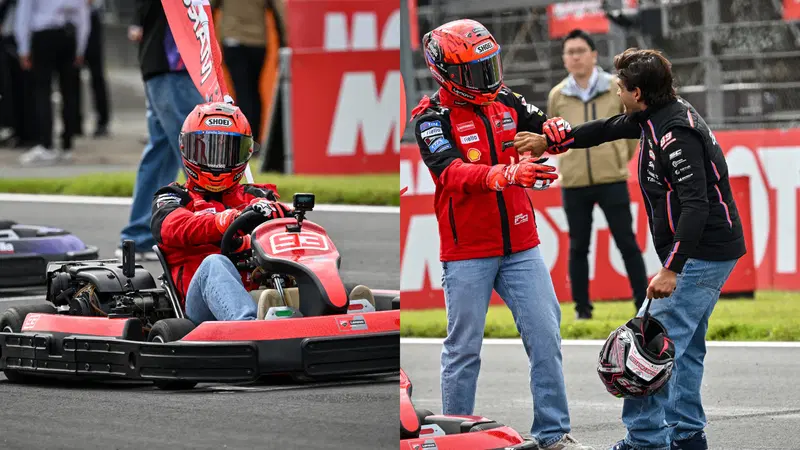 Probabilmente il sosia di Marc Marquez e Martin che se ne accorge
