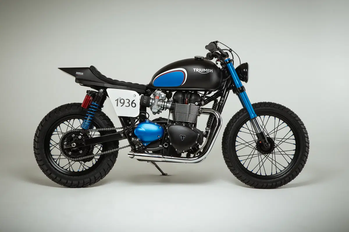 Triumph Bonneville Street Tracker: al London Bike Shed con Barbour (5)