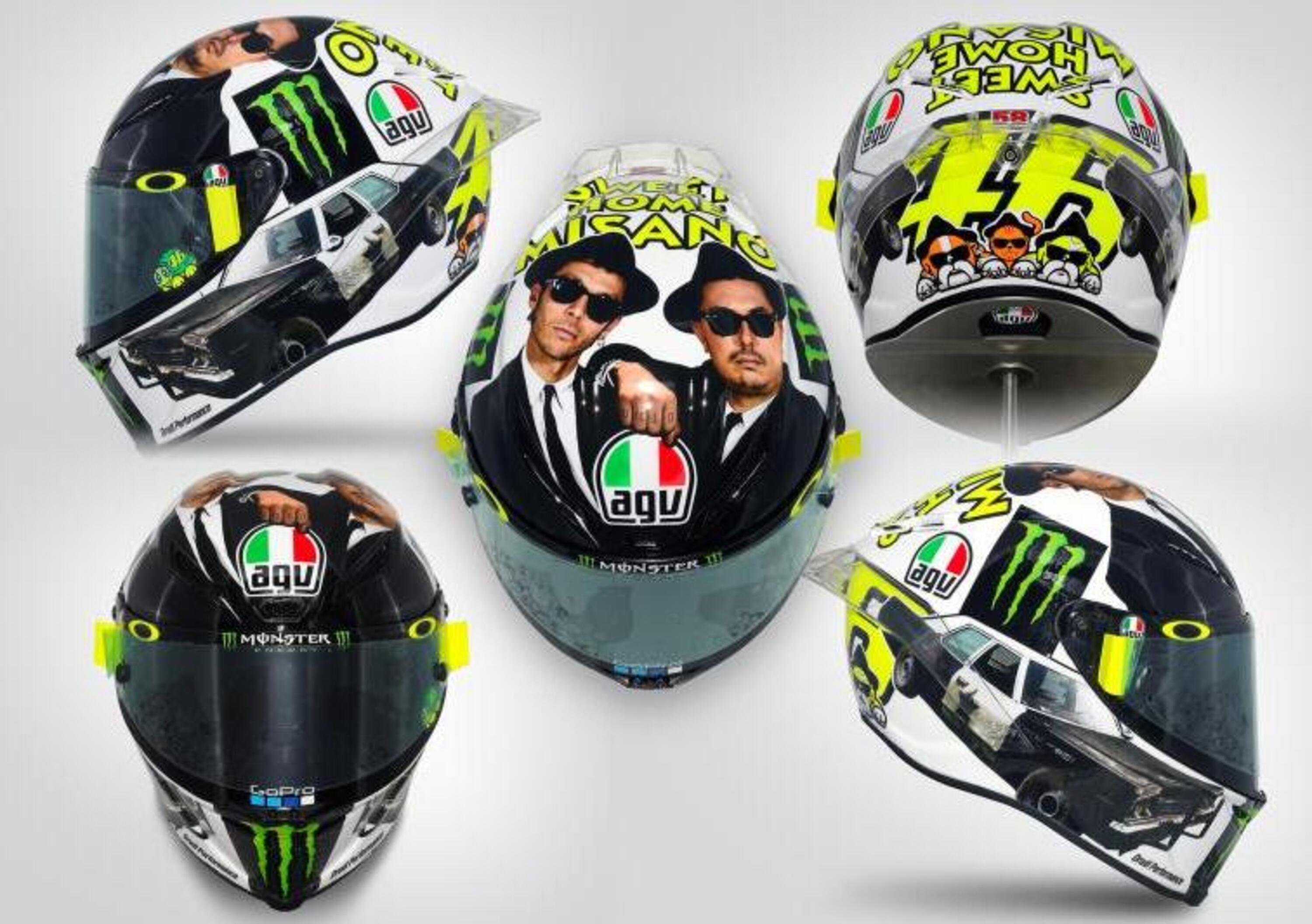 MotoGP 2016. Il casco speciale di Rossi &egrave; in versione Blues Brothers