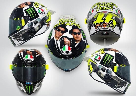 MotoGP 2016. Il casco speciale di Rossi è in versione Blues Brothers